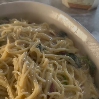 Food & Fiction: Creamy Goat Cheese Pasta